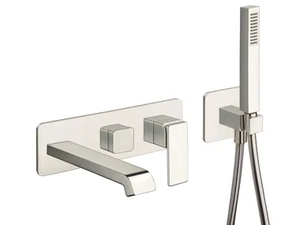 QUADRI S CRIQS103 - Wall-mounted bathtub set with hand shower _ CRISTINA Rubinetterie